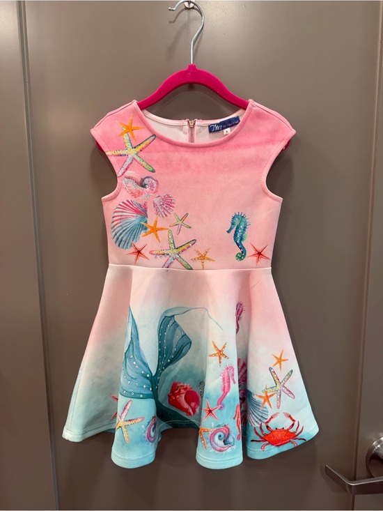 Truly Me Other - Truly Me Pink and Aqua Mermaid Seashell Dress